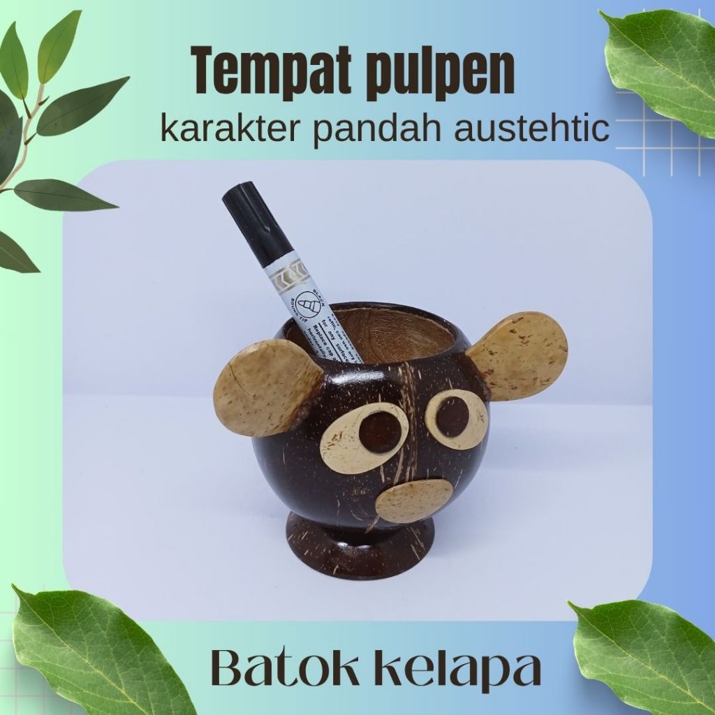 

Tempat pulpen batok kelapa karakter panda / tempat pulpen di meja lucu / tempat pulpen jualan / tempat pulpen meja kantor / tempat pulpen di meja aesthetic
