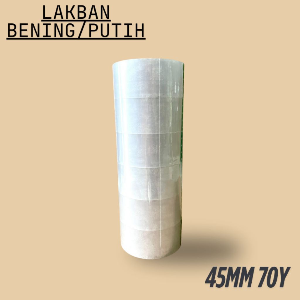 

Lakban Bening/putih 70 yard