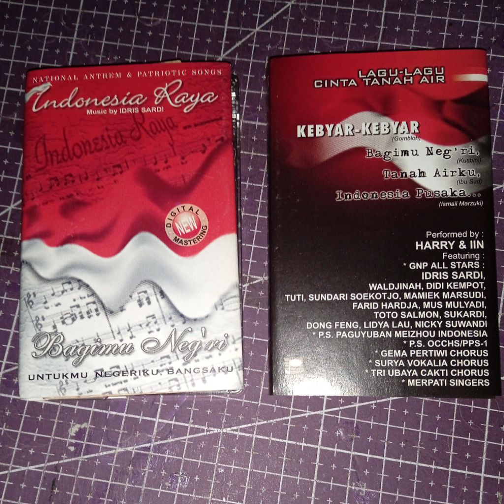 kaset pita lagu lagu wajib Indonesia Raya paket kaset