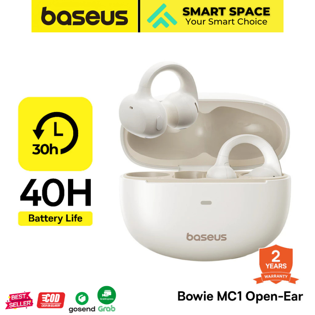 BASEUS TWS Bowie MC1 Open Ear Clip For Sport & Work | Headset Anting Bluetooth OWS Earphone to 40 Ja