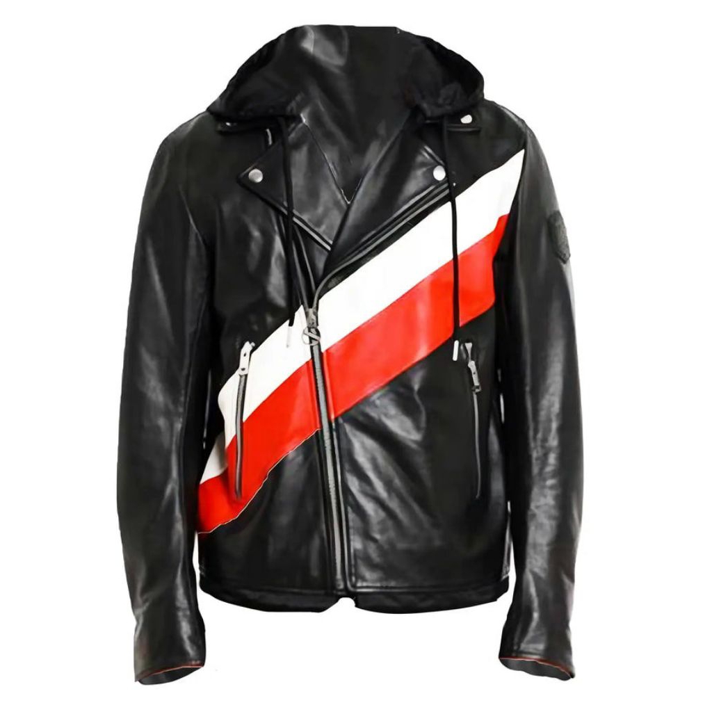 Jaket Kulit pria Ramones The Changcuters Big Size Hoodie Jaket semi Kulit Pria Kombinasi warnaHitam 