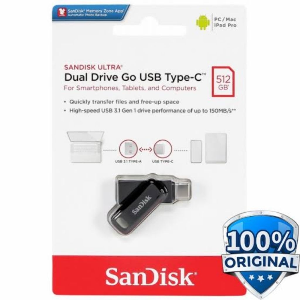 flashdisk sandisk OTG C 32gb/64gb 128gb 256gb 512gb original FD USB langsung ke HP