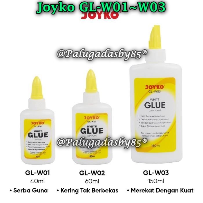

(1 Biji) GABUNGAN Glue JOYKO GL-W03 GL-W02 GL-W01 / White Liquid Glue Lem Kertas Cair Joyko (1 Biji)