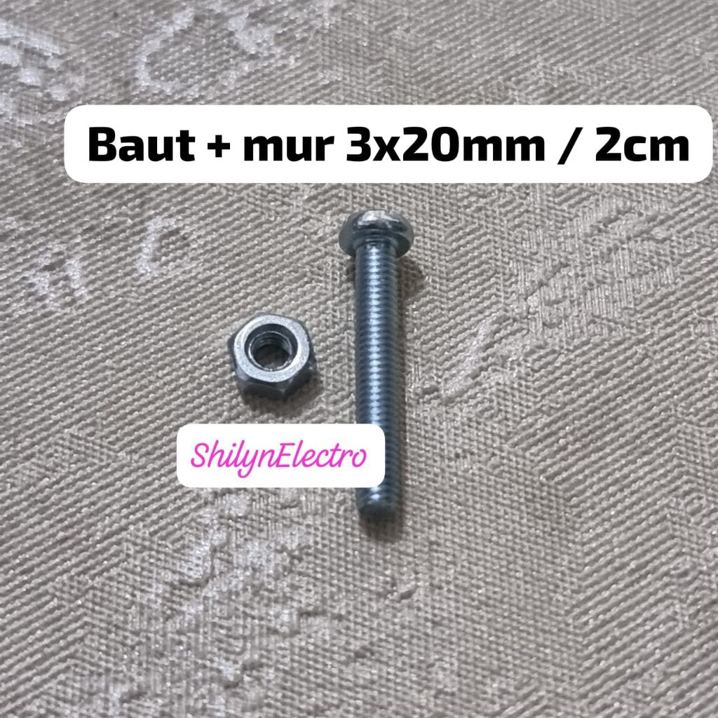 BAUT + MUR 3X20MM 2CM JP M3 X 20MM BAUT MUR