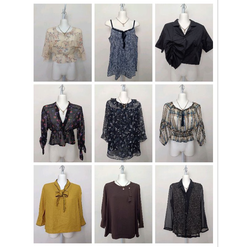 KODE Y67L ATASAN BLOUSE WANITA MODERN KEKINIAN CROPTOP TUNIK RAJUT POLOS MOTIF KATUN SIFON LENGAN PA