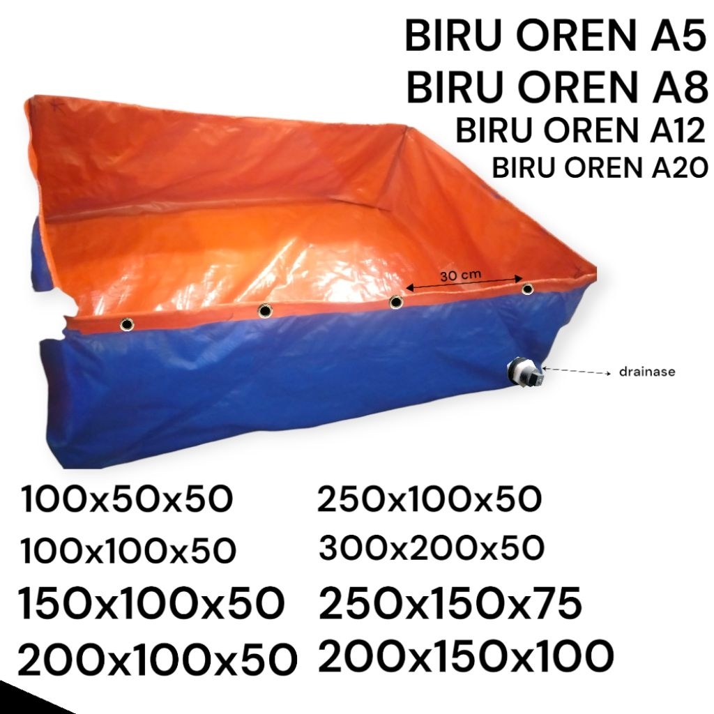 Terpal Kolam Terpal Ikan Kotak TYPE A5 Kolam Terpal TYPE A8 A12 A20 Kolam Terpal
