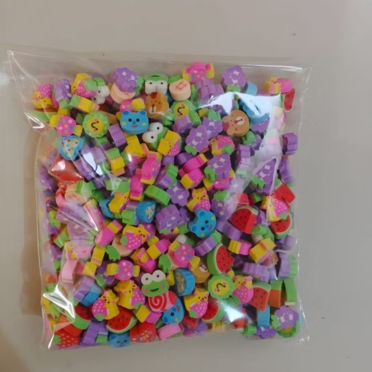 

D3W! { Isi 500Pcs/500 Gram } Penghapus Mini Penghapus Karakter Motif Mix