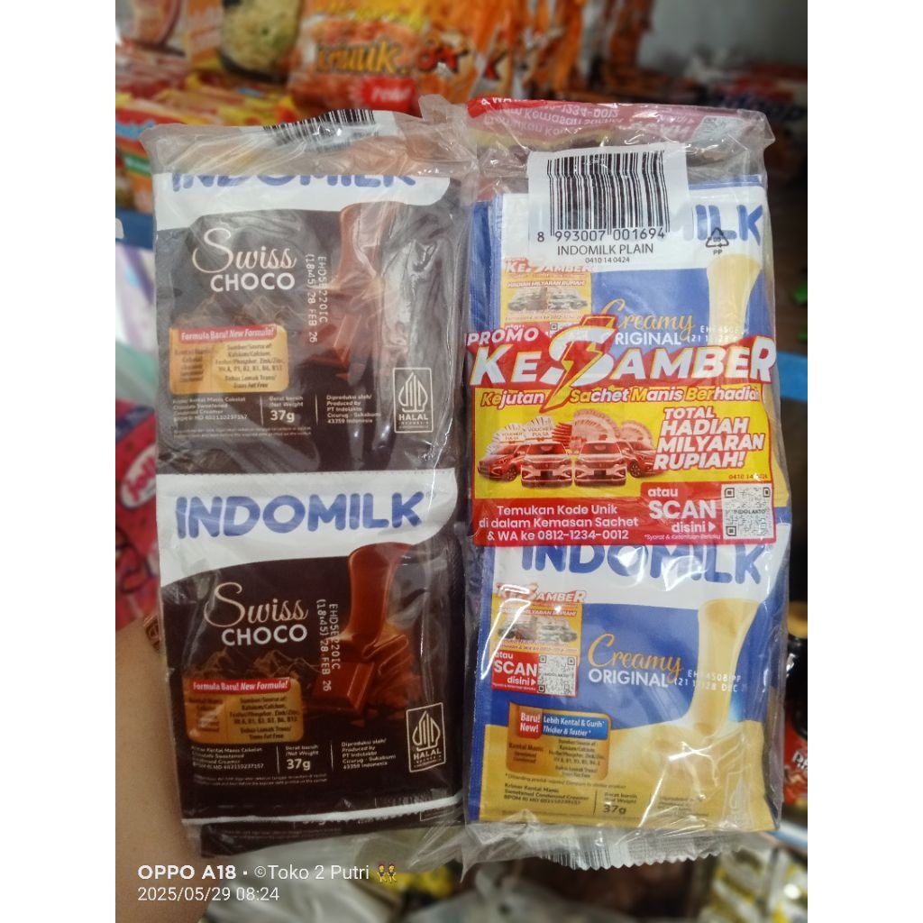 

susu Indomilk renceng kental manis putih & coklat 37gr (1pck isi 6pcs)