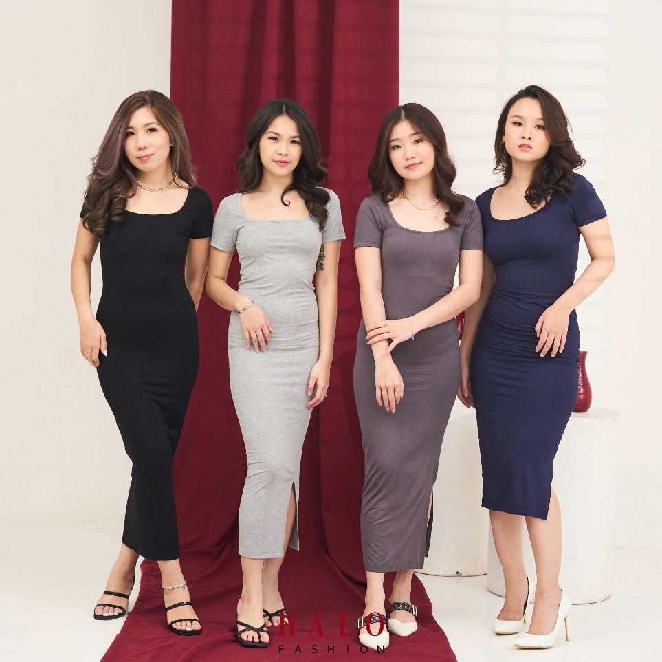 HaloFashion Cassie Sexy Dress Basic Dress Midi Dress Elegant Dress Korean Fashion Special Collaborat