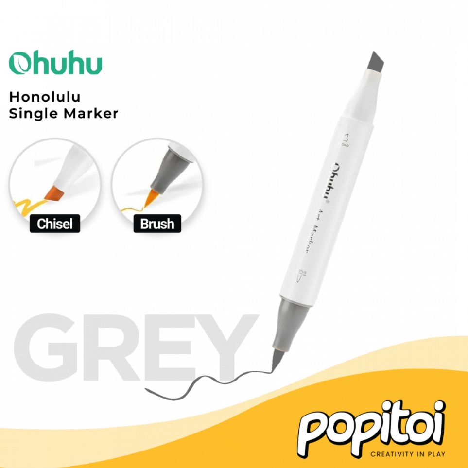 

KODE O62Z OHUHU SINGLE Honolulu Brush Chisel GREY SERIES 361 Colors Refill Marker Satuan