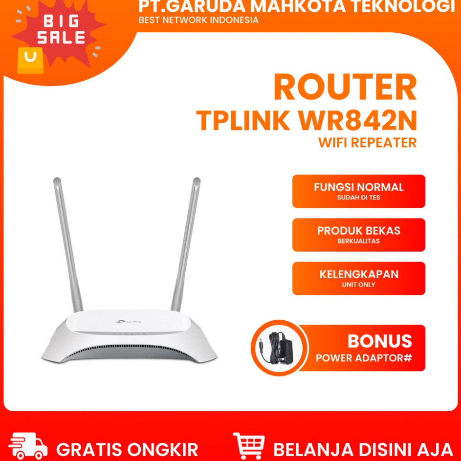 Promo  Router TPLink TLWR842N 3Mbps Router Wireless WiFi Extender Second