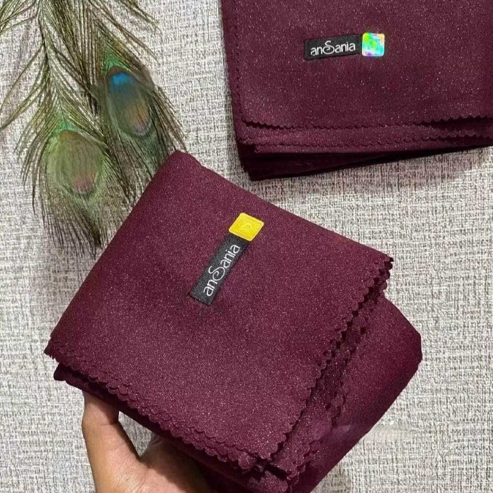 Hijab Segiempat Shinar Glamour / Shinar Glamour Ansania Laser Cut / Jilbab Burgundy Segi Empat / Jil