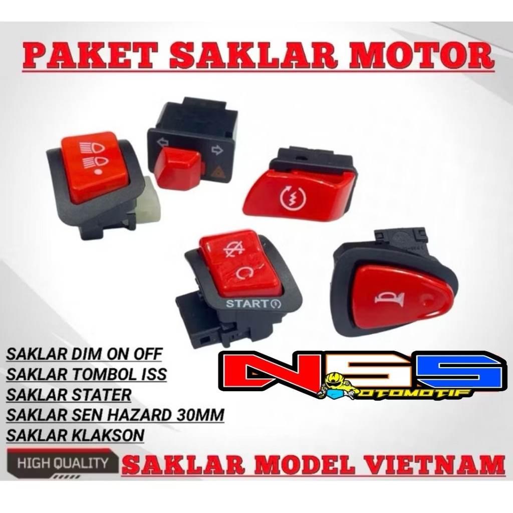 Tombol Saklar Vietnam Motor Honda Vario150 Beat Scoopy Vario125 Spacy Saklar Starter Saklar Sen Haza