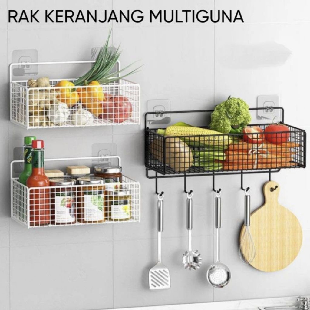 Rak Kamar Mandi Tempel Tempat Sabun Rak Dapur Besi Gantung Keranjang Kamar Mandi