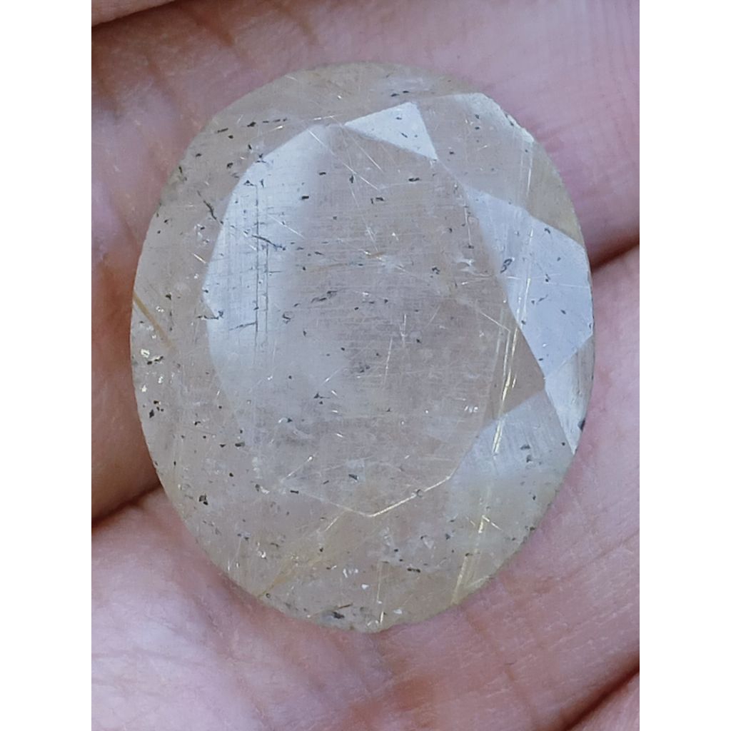 Batu Kecubung Rambut Emas Cutting Antik