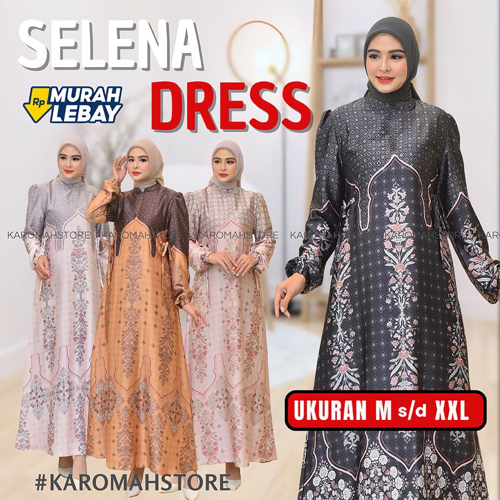 Gamis Motif Bunga Warna Hitam Busui Bahan Silk Premium Untuk Seragam Acara Pesta Jumbo Terbaru Murah