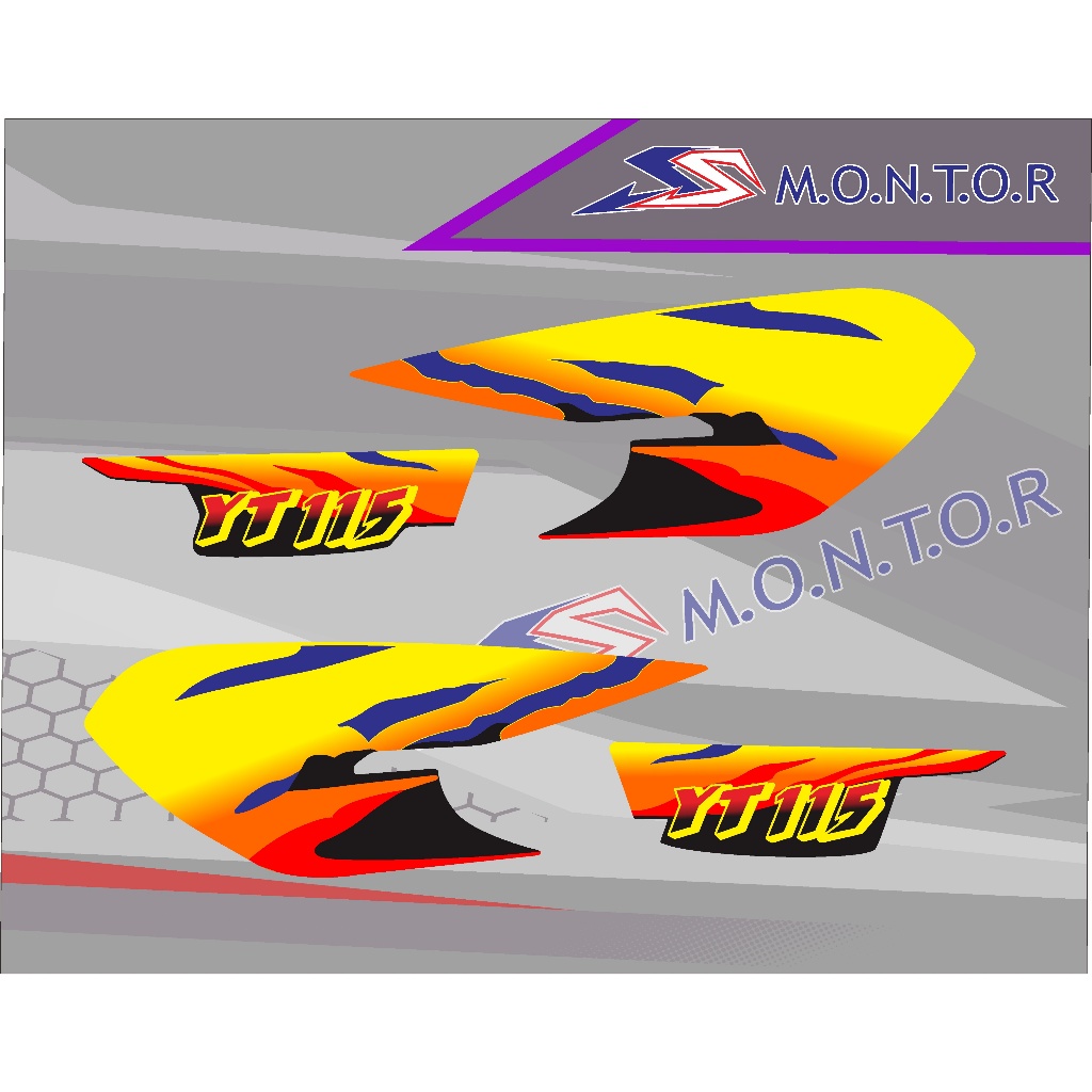 striping stiker Yamaha yt115 yt 115 kuning hijau