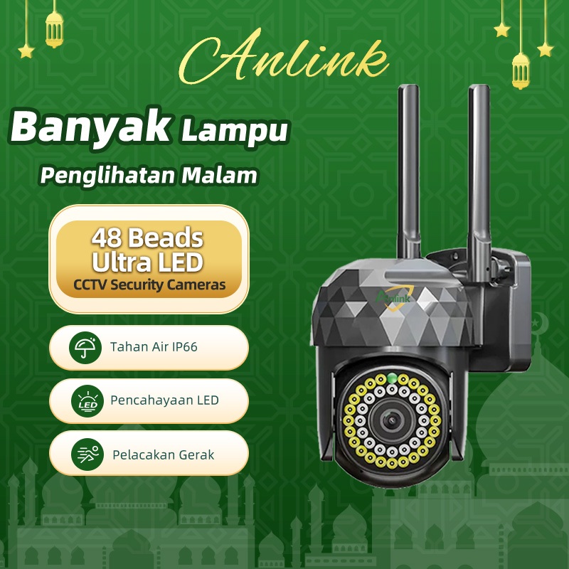 CCTV WiFi Outdoor Kamera Tahan Hujan Malam Jelas 48 LED Pantau Rumah Lewat HP Mudah Pasang Original