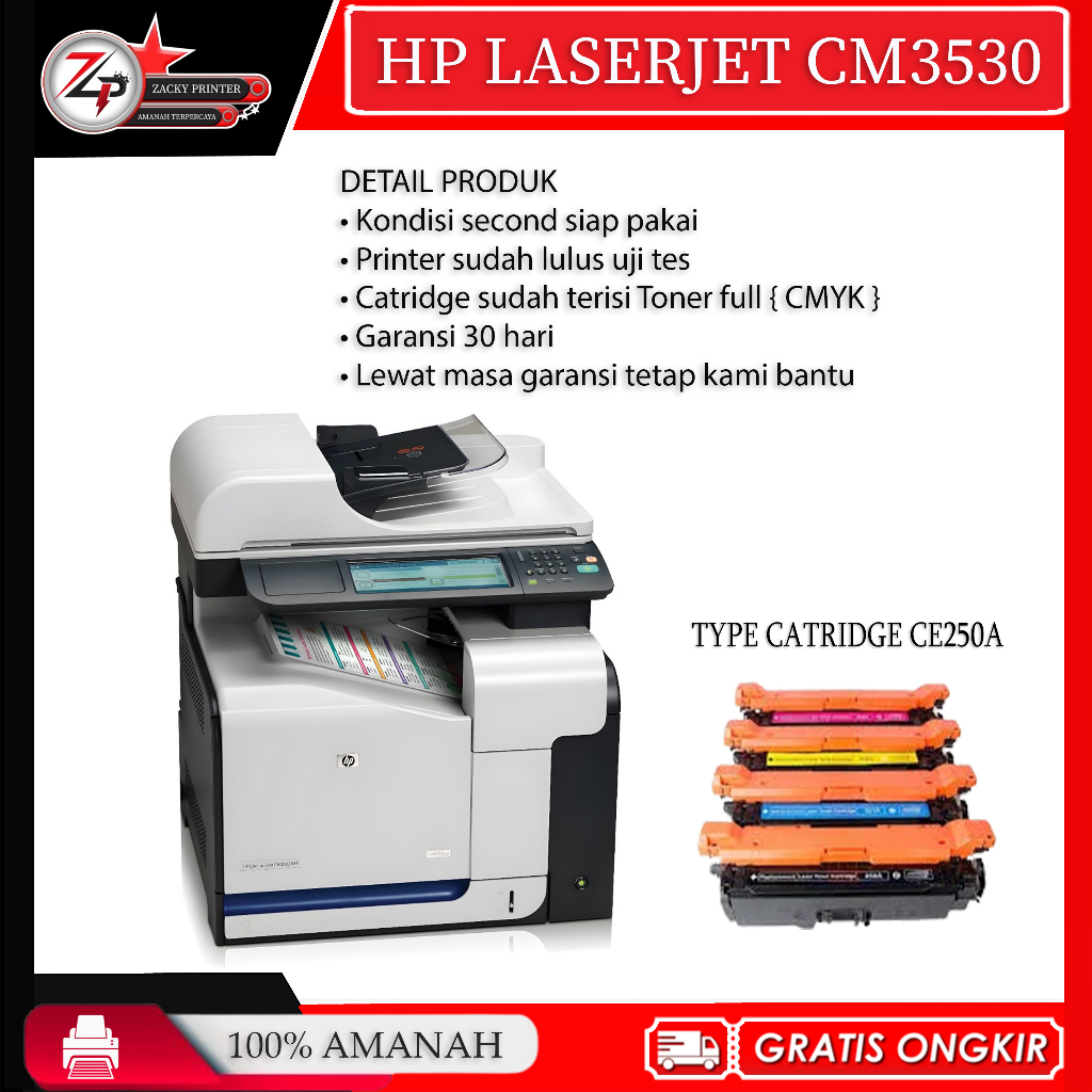 Printer Hp Color Laserjet CM3530 MFP harga termurah sudah siap pakai dan bergaransi