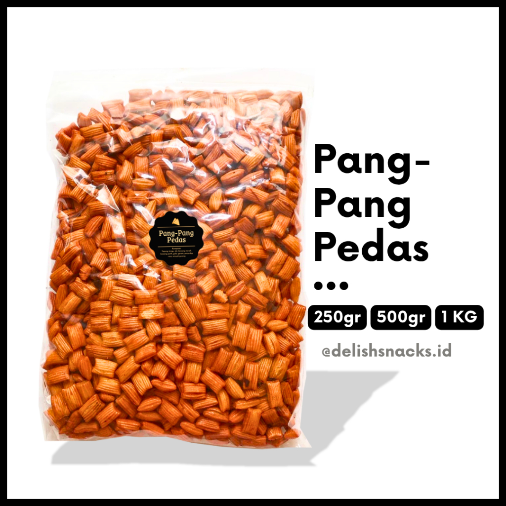 

[DELISH SNACKS] Pang-Pang Pedas (Grosir) 250gr 500gr 1 KG / Snack Cemilan Camilan Pang Pang