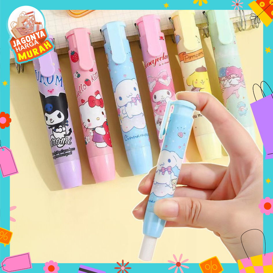 

JHM Penghapus Pensil Mekanik Karakter Mechanical Eraser Lucu Hapusan Eraser Lipstik Retractable Cute Eraser Korean Style Penghapus Pencil