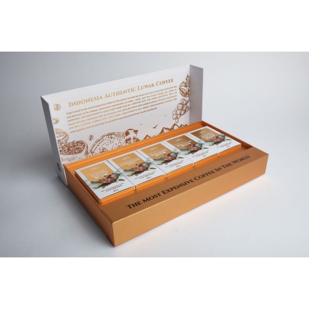 

Kopi Luwak Liar Premium Mix Isi 5 Gift Box