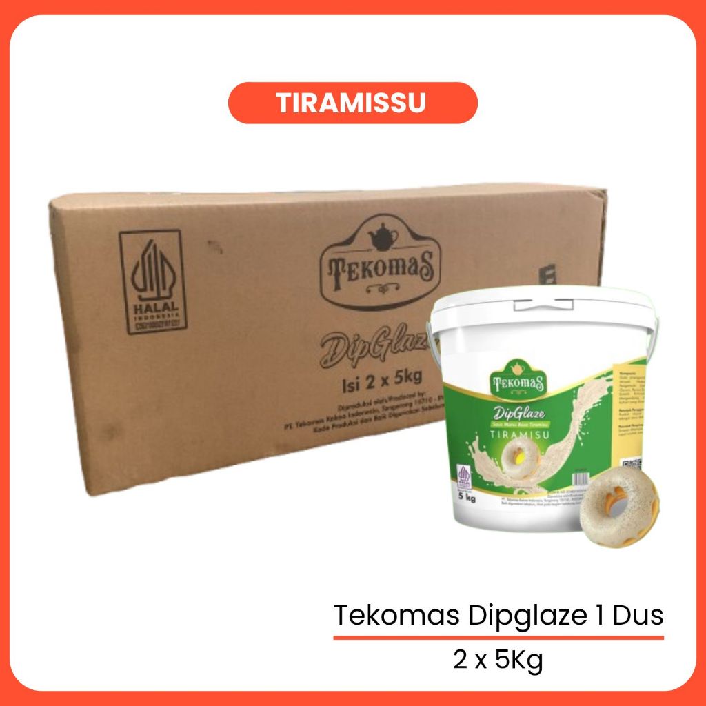 

Tekomas Dip Glaze 1 Dus Isi 2 x 5Kg Rasa Tiramissu Topping Donut Roti Kue Premium