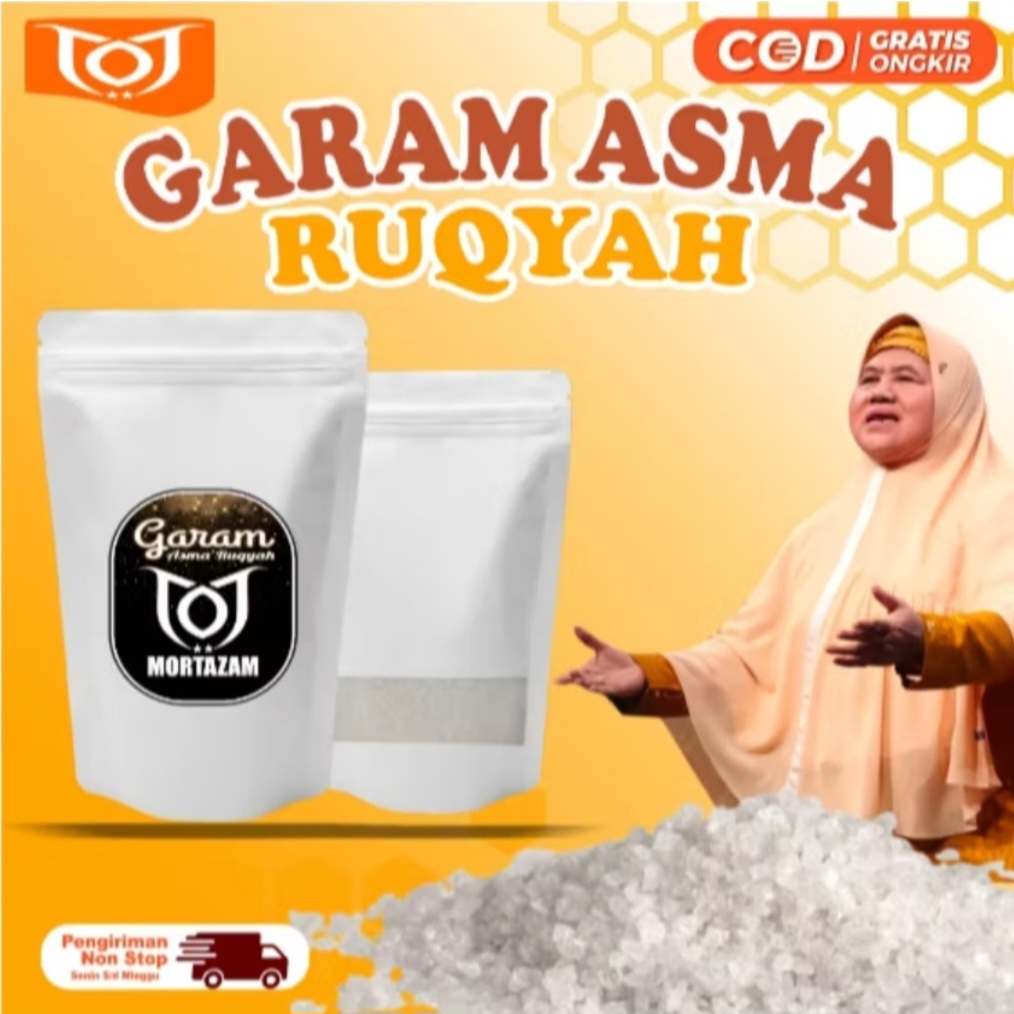 

Mortazam Terapi Garam Ruqyah Sudah di asma Bonus air Zam-zam 100% ASLI Garam Rukyah Mortazam 100gram