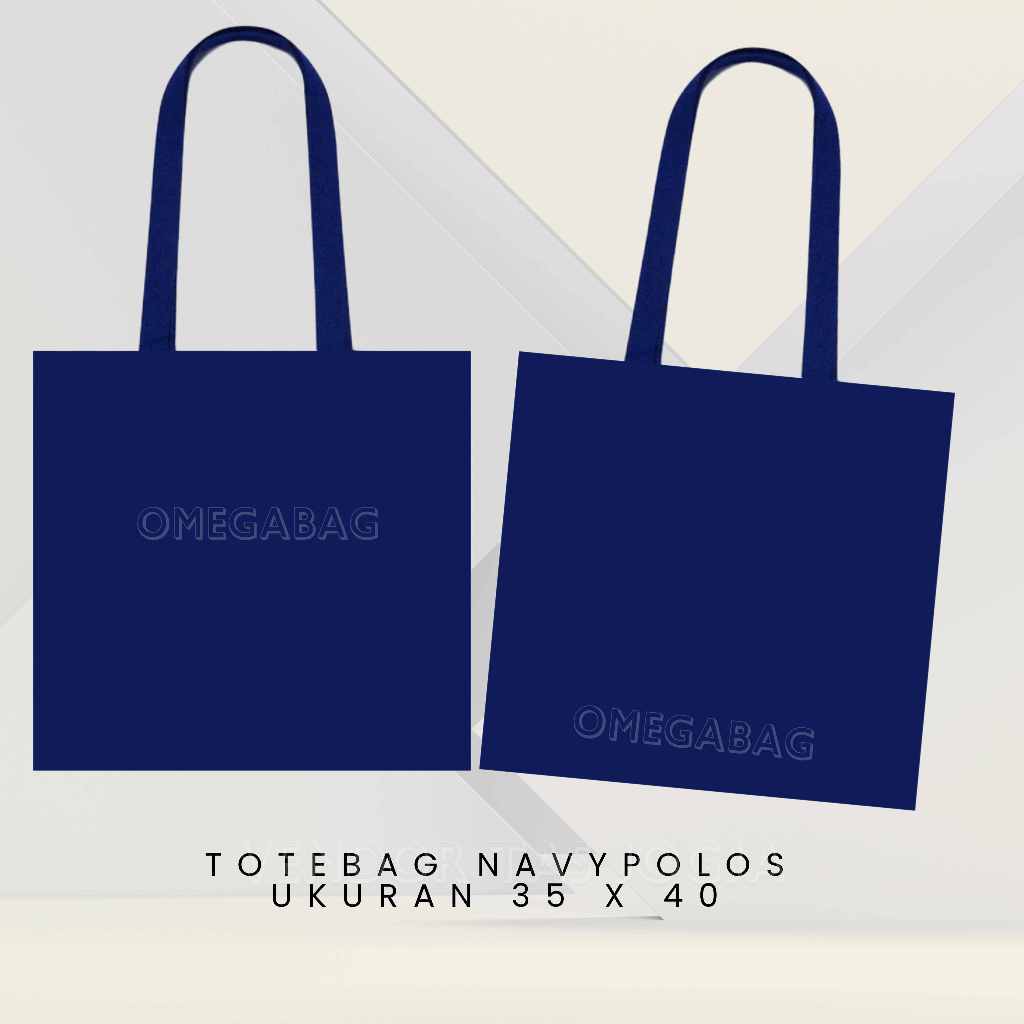 Totebag Kanvas Navy Polos 35x40
