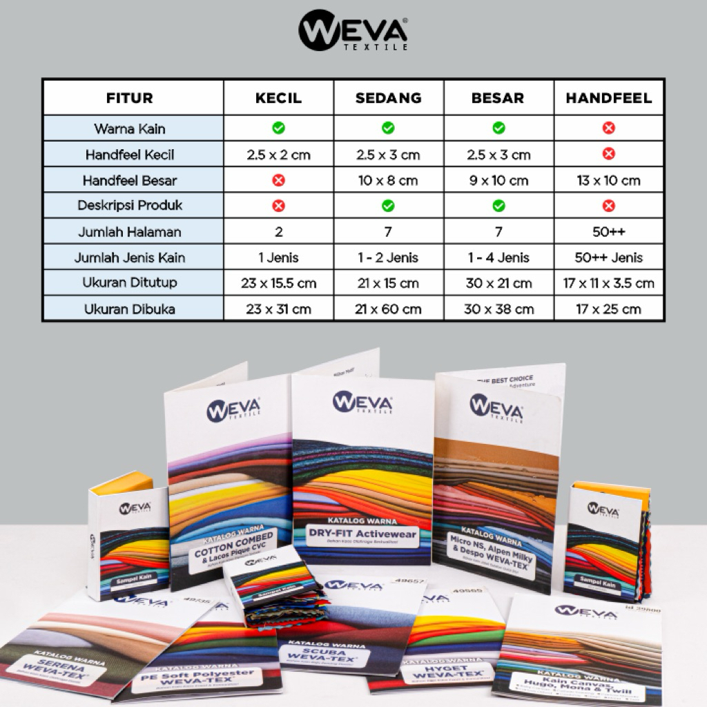 Glaciaamart Buku Katalog Kain Spandek Lycra Wevatex Warna Jenis Premium Bahan Jersey Tebal Dan