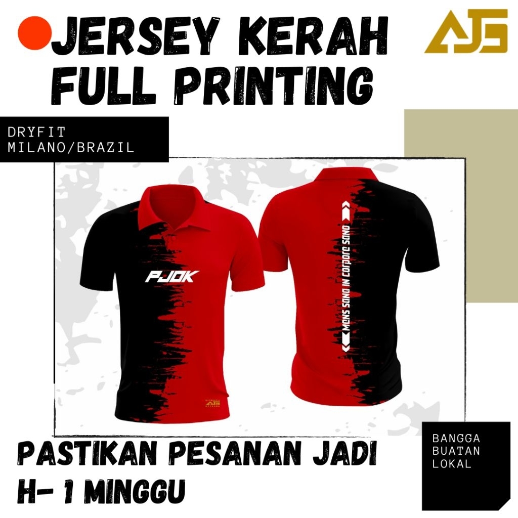 JERSEY RUNNING FULL PRINTING jersey bola jersey printing