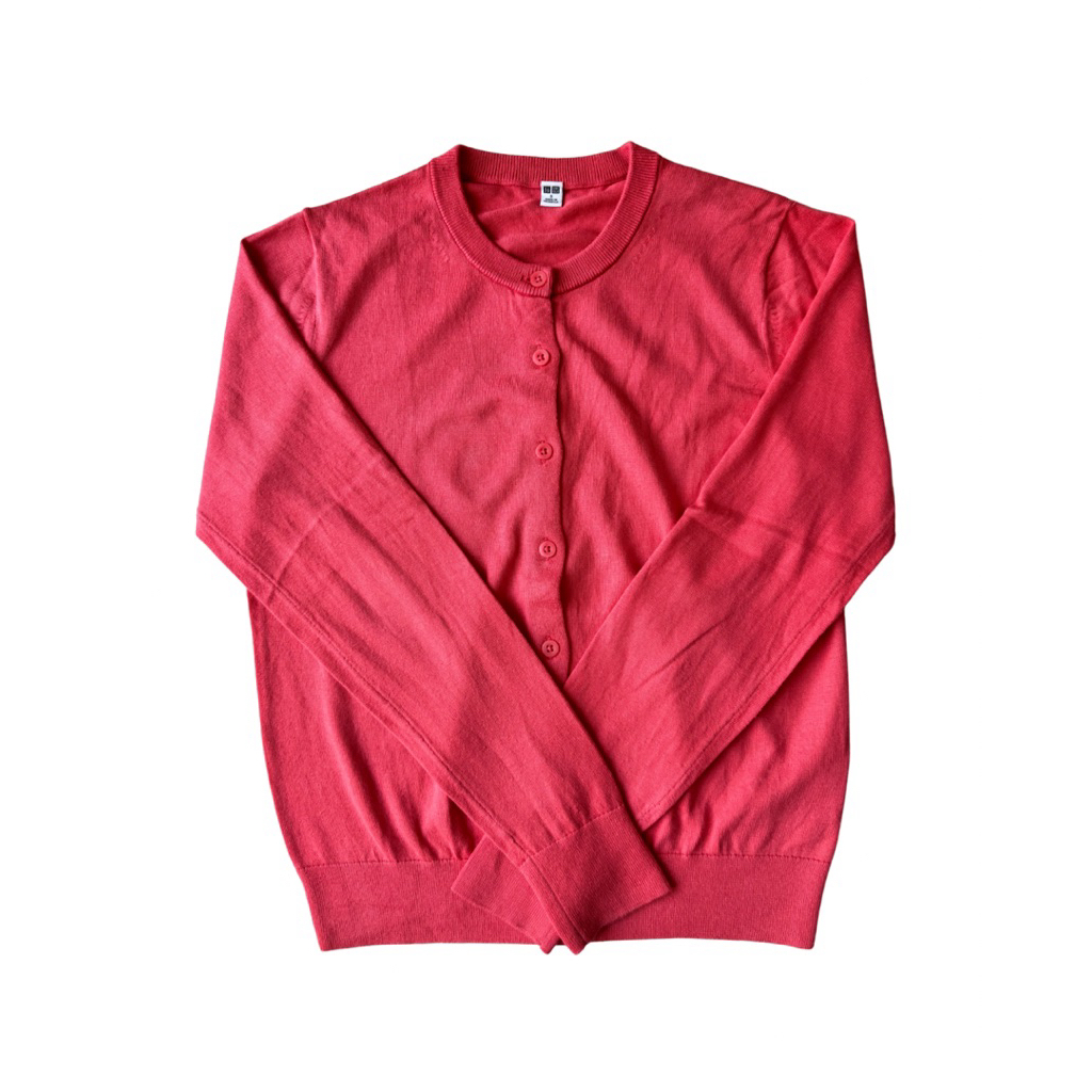 [PRELOVED] Uniqlo Peach Orange Cardigan Wanita ORIGINAL