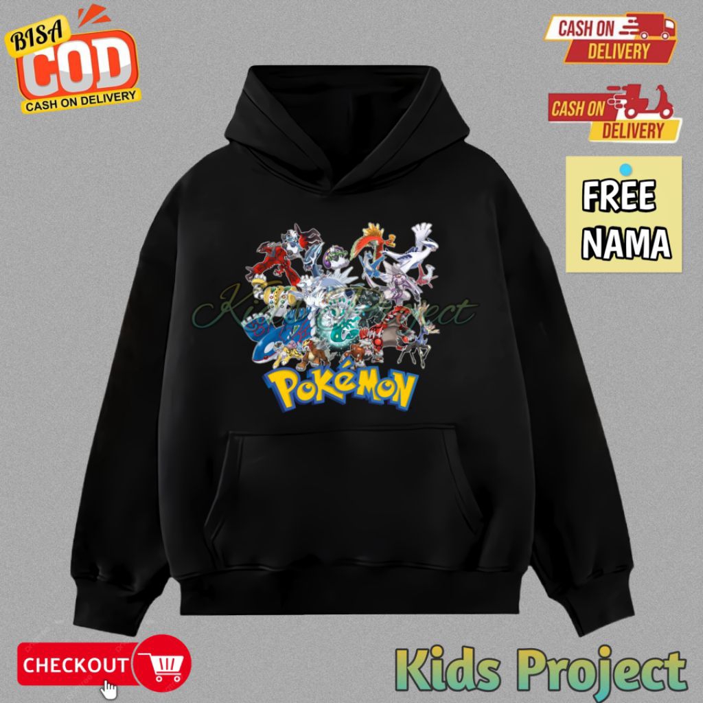 Hoodie Anak Motif Gambar Pokemon Legendary