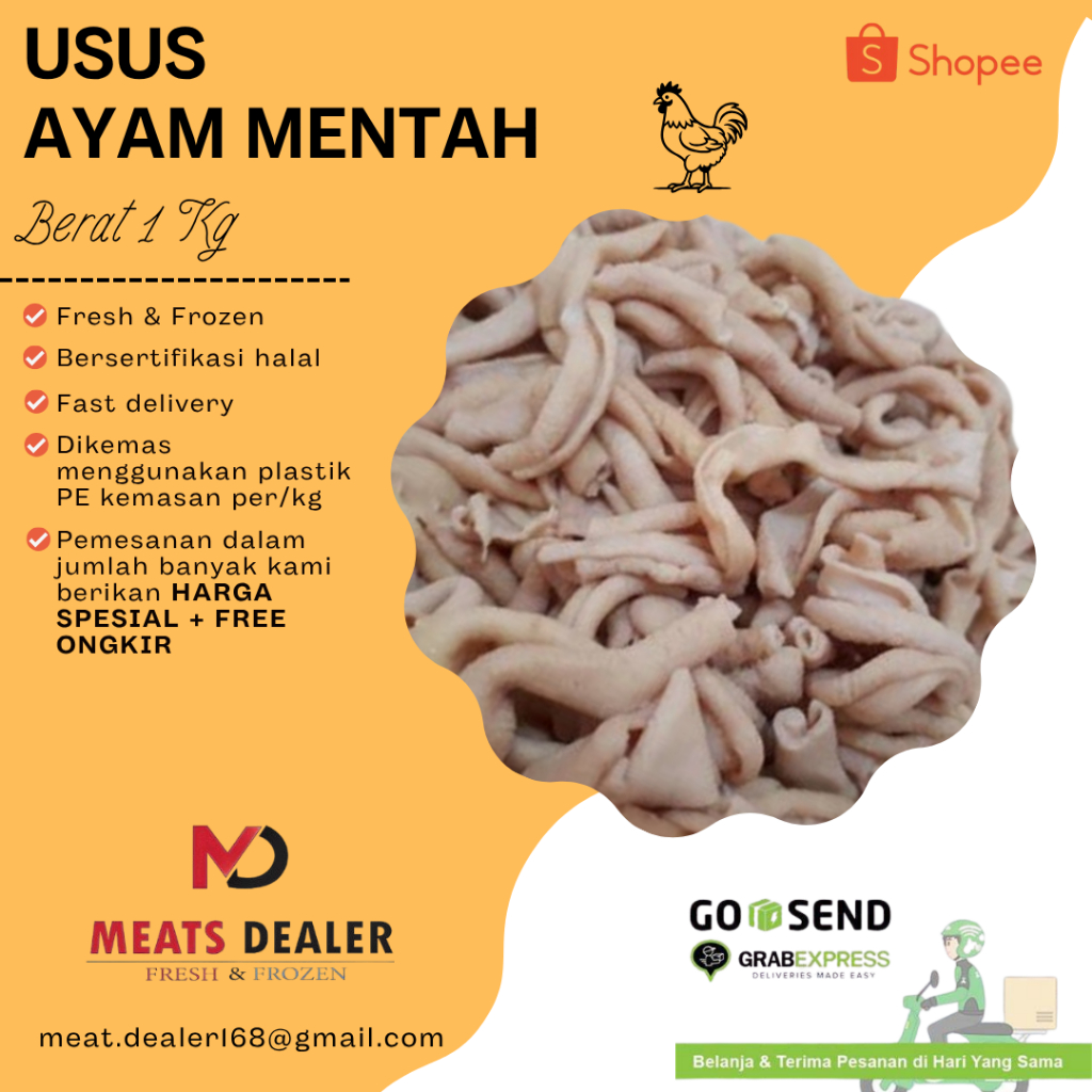 Usus Ayam Mentah Fresh ( 1 Kg )