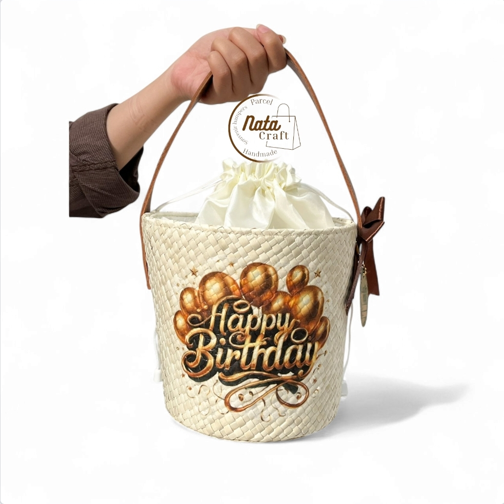 

natacraft-Tas Hampers Anyaman kemasan hadiah Ulang tahun