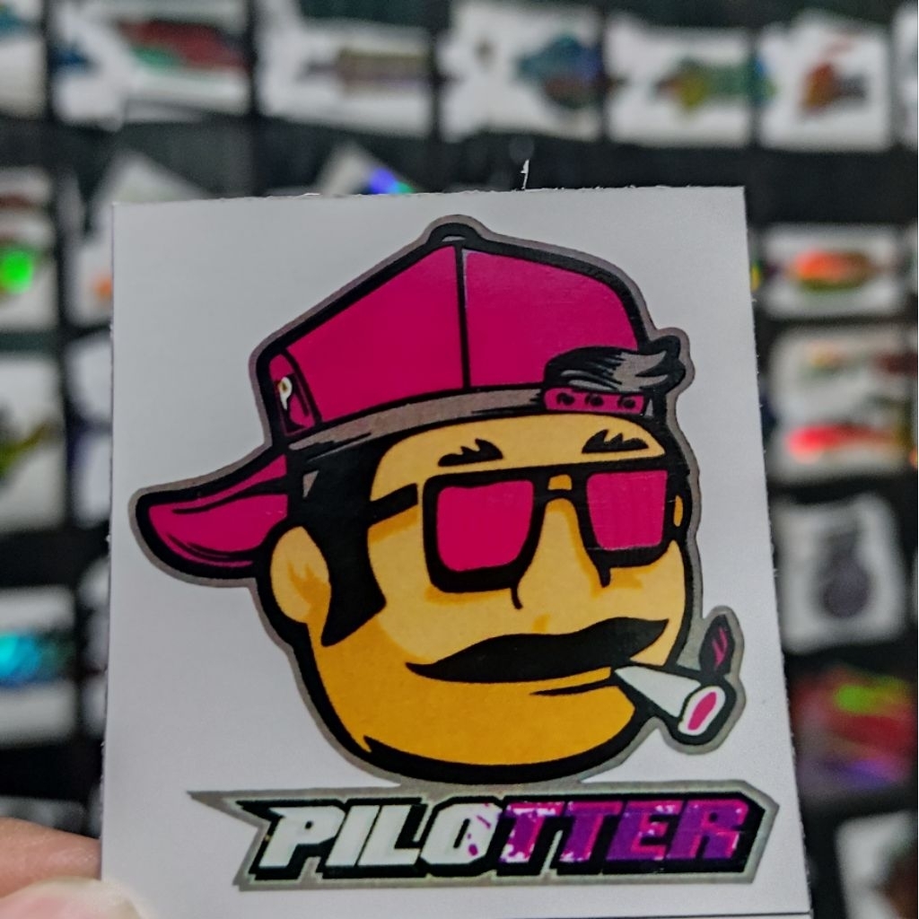 stiker motor pilloter orang KOTAK GLOSSY