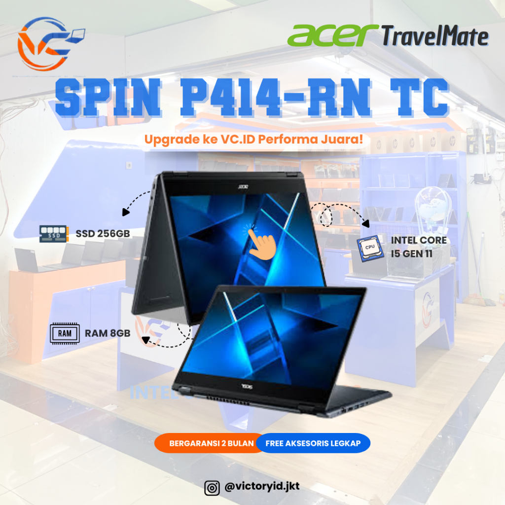 2IN 1 ACER TRAVELMATE P414 LENGKAP STAYLUS PEN ULTRABOOK