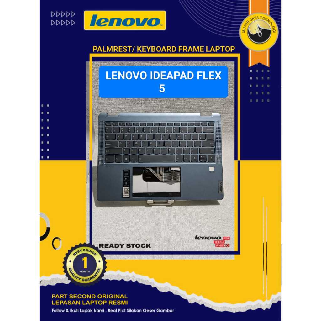 Palmrest  Keyboard Frame Top Case Lenovo Flex 5 14 - ALC 782R9 Keyboard Gambling Mulus