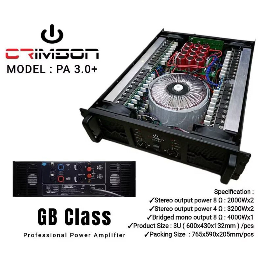 power proffesional amplifier GB Class Crimson PA 3.0+/PA-3.0+/PA3.0+