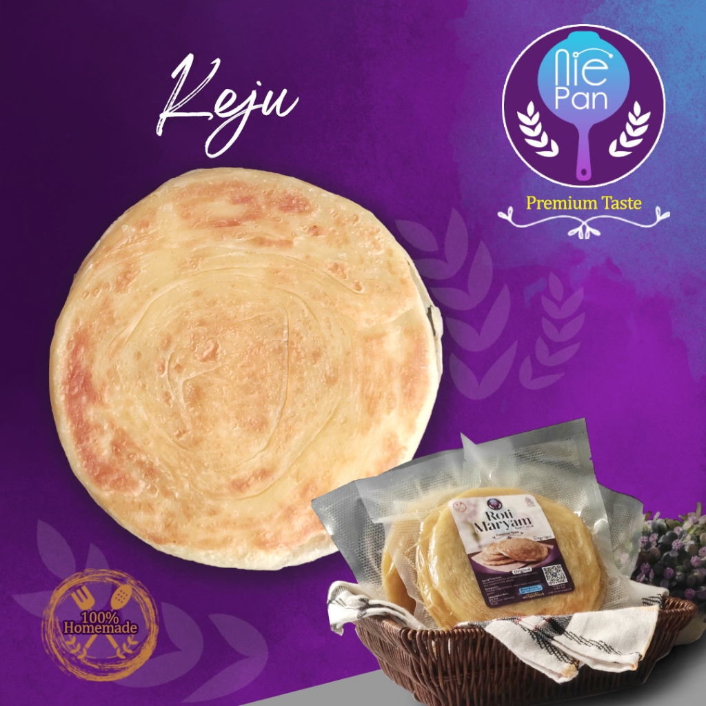 

Roti Maryam, Roti Canai - KEJU - Isi 5pcs - Nie Pan