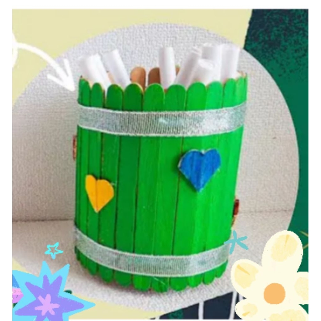 

Tempat Pensil Dari Botol Plastik Dan Stik Es Krim