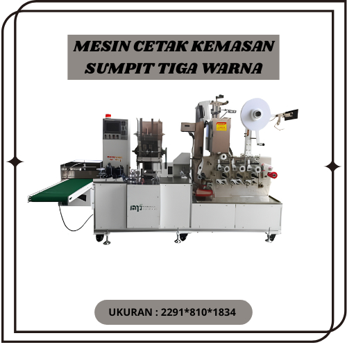 Mesin Cetak Kemasan Sumpit (Tiga Warna) Model NZZWF-300 | Mesin Cetak Kemasan Sumpit Otomatis | Alat