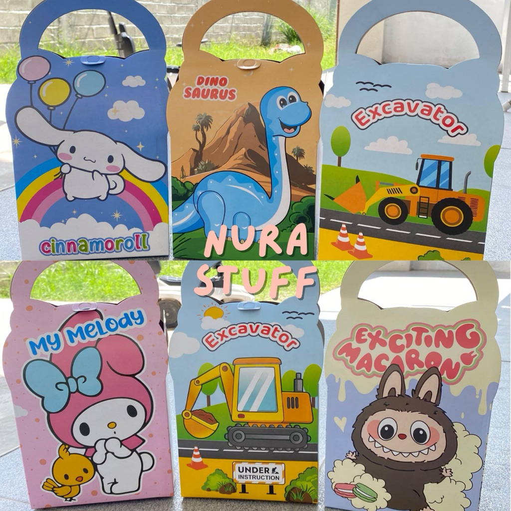 

10 Pcs Snack box Ulang Tahun / Goodie Bag / paper bag Ulang Tahun Bermacam Karakter / Tas Hadiah Sovenir Ulang Tahun