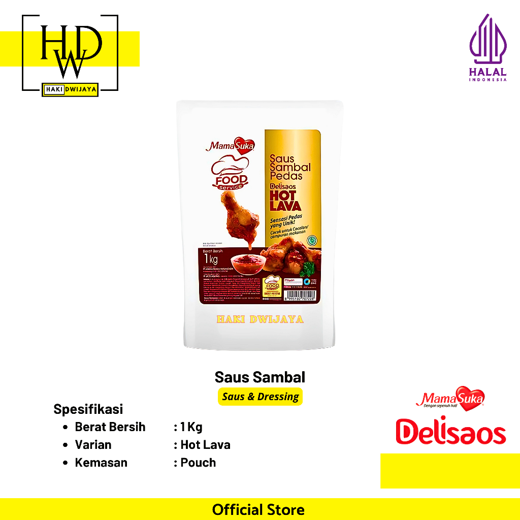 

[1 Kg] Mamasuka Delisaos Saus Hot Lava Pouch