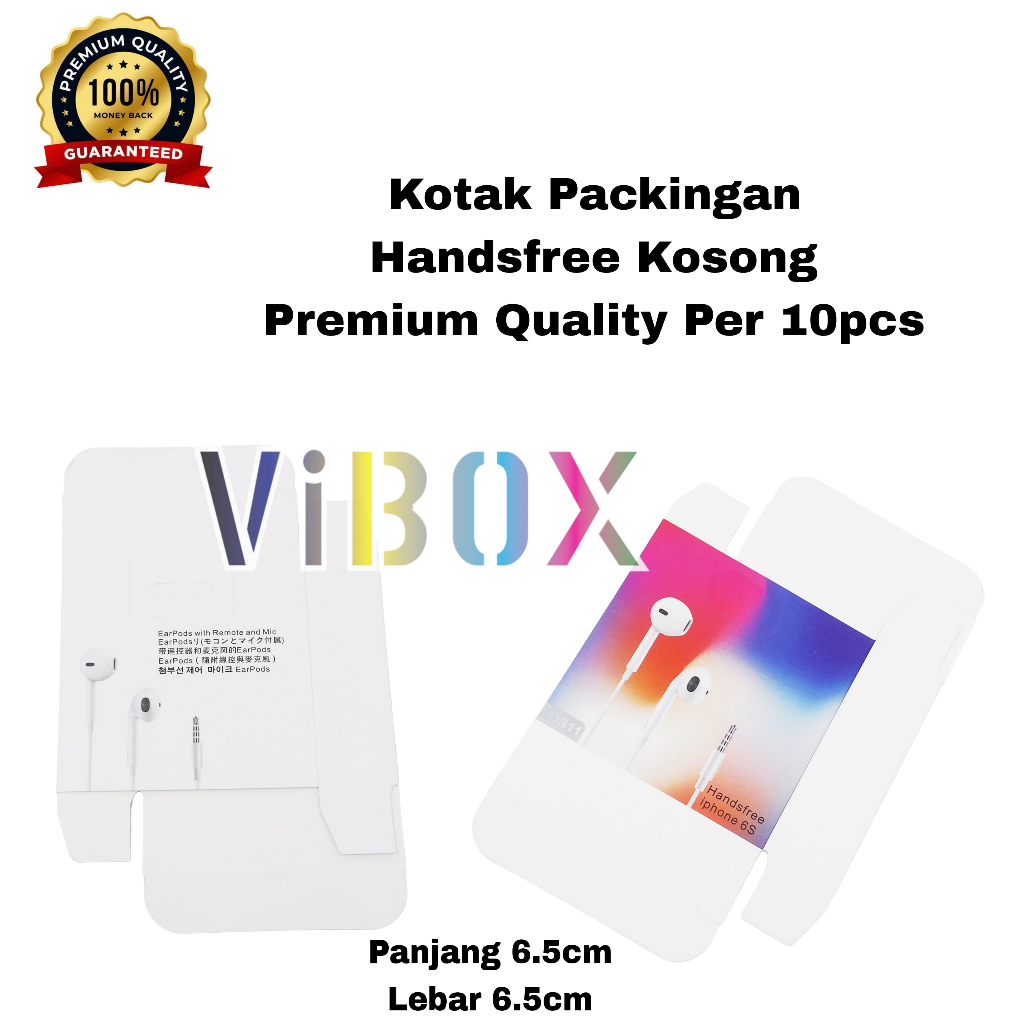 

( 10pc/Box Kosong ) Kotak Packingan Kosong Handsfree i6s Packingan Only Kotak Packingan Headset Saja BY. MINIGO
