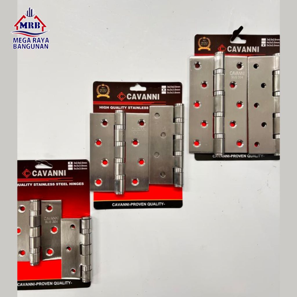 Engsel Pintu CAVANI 3" 4" 5" – Engsel Stainless Steel Tahan Karat untuk Pintu Kayu & Besi | Peralata