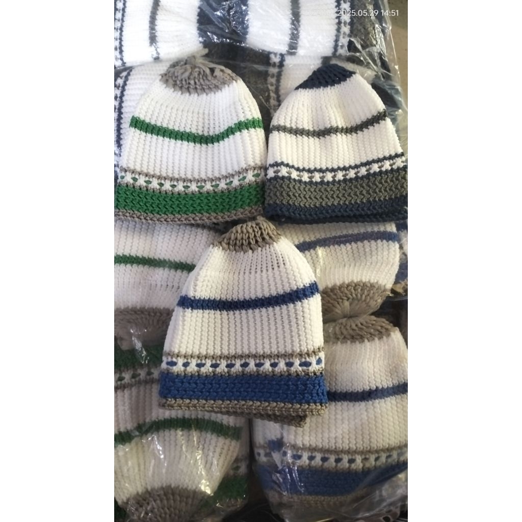 peci kopiah anak&bayi pake nama sama polosan peci rajut listan warna hijau biru navy terlaris