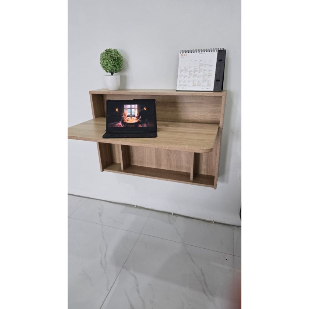 Rak Meja Kerja Lipat Gantung Meja Belajar Lipat Gantung Portable Minimalis