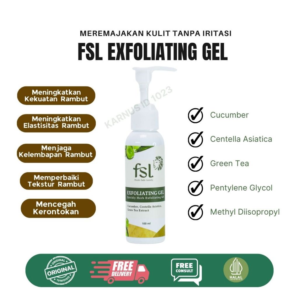 FSL Exfoliating Gel / Peeling Serum / Eksfoliasi Wajah BPOM / Eksfoliasi Wajah Gel / Scrub Muka