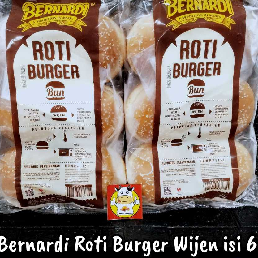 

BERNARDI ROTI BURGER BUN WIJEN 300GR ISI 6 - FROZEN FOOD - BRONTZ JOGJA